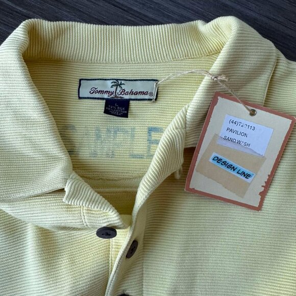 Tommy Bahama Vintage Silk-Cotton Polo Sample T- Shirt Size L - Picture 10 of 10